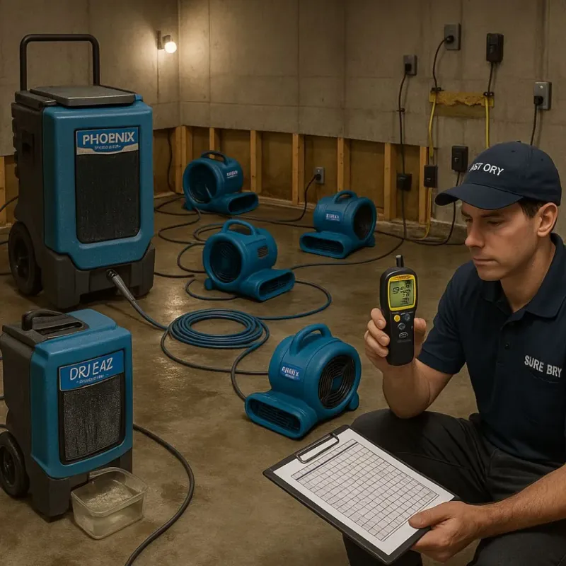 Structural Drying and Dehumidification process in Maringouin, LA